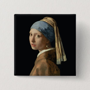 Mädchen mit einem Perlen-Ohrring, c.1665-6 (Öl a Button