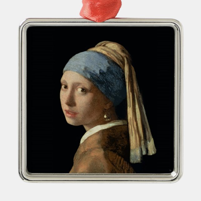 Mädchen mit einem Perlen-Ohrring, c.1665-6 (Öl auf Silbernes Ornament (Vorne)