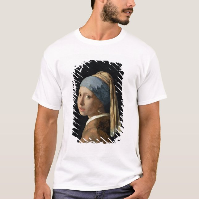 Mädchen mit einem Perlen-Ohrring, c.1665-6 (Öl auf T-Shirt (Vorderseite)