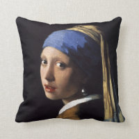 Mädchen mit einem Perlenohrring-Kunstkissen