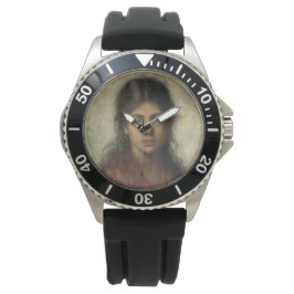 Mädchen mit einem roten Schaf (von Alexei Harlamof Armbanduhr