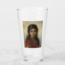 Mädchen mit einem roten Schaf (von Alexei Harlamof