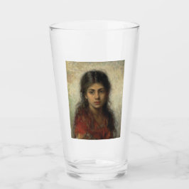 Mädchen mit einem roten Schaf (von Alexei Harlamof Glas