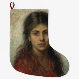 Mädchen mit einem roten Schaf (von Alexei Harlamof Großer Weihnachtsstrumpf