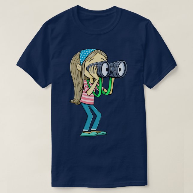 Mädchen mit einem Schal im Haar sieht sorgfältig i T-Shirt (Design vorne)