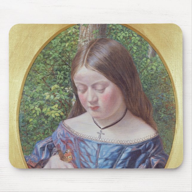 Mädchen mit einem Schmetterling Mousepad (Vorne)