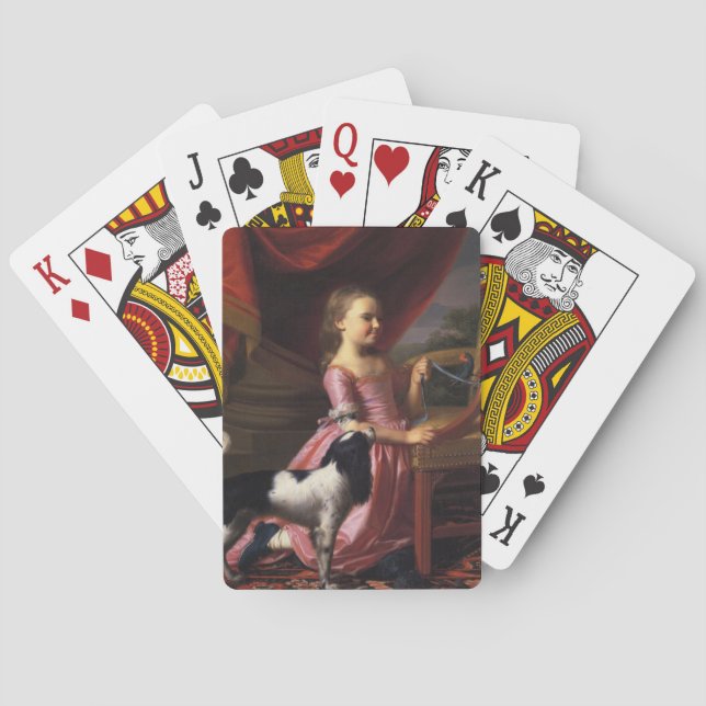 Mädchen mit einem Vogel und einem Hund (John Singl Spielkarten (Rückseite)