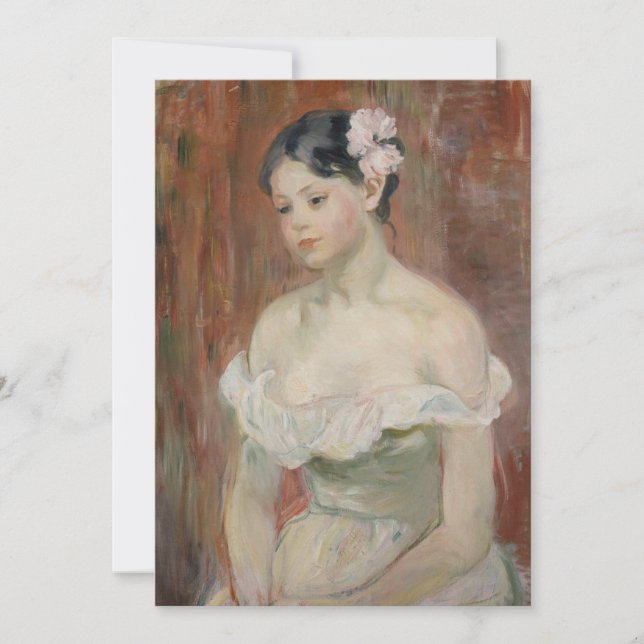 Mädchen mit einer Blume im Haar | Berthe Morisot (Vorderseite)