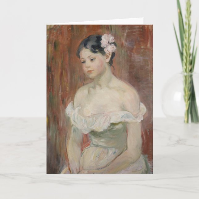Mädchen mit einer Blume im Haar | Berthe Morisot Karte (Vorderseite)