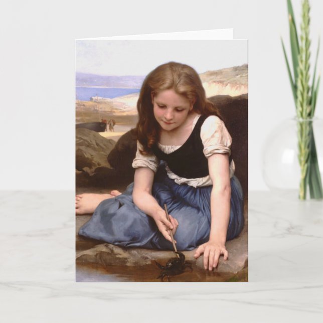 Mädchen mit einer Krabbe Karte (Vorderseite)