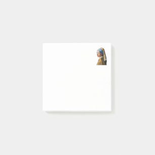 Mädchen mit einer Perlen-Ohrring-Porträt-Malerei Post-it Klebezettel