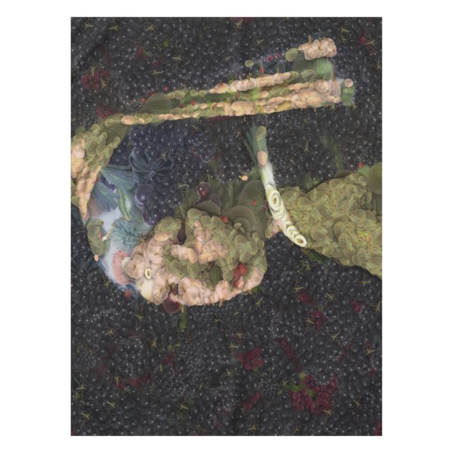 Mädchen mit Erdbeere erwecken Kunstlöffel Tischdecke (Vorderseite)