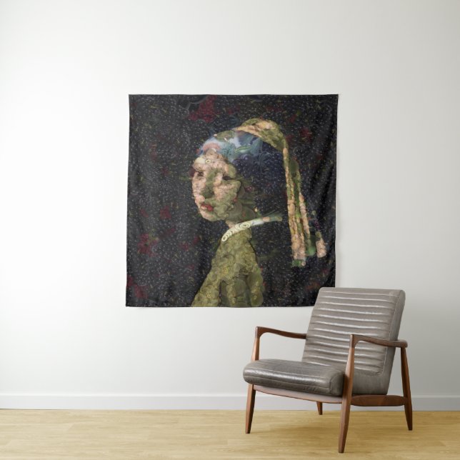 Mädchen mit Erdbeere erwecken Kunstlöffel Wandteppich (Beispiel)