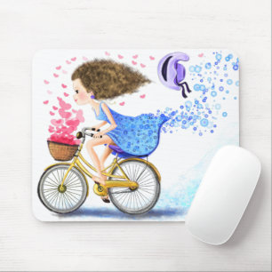 Mädchen mit Fahrradmousepad Mousepad