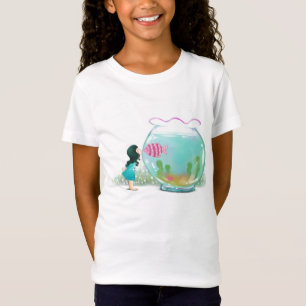 Mädchen mit Fisch-Schüssel-Shirt T-Shirt