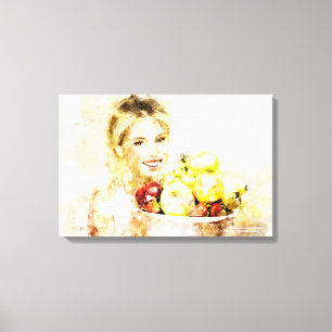 Mädchen mit Früchten Leinwand