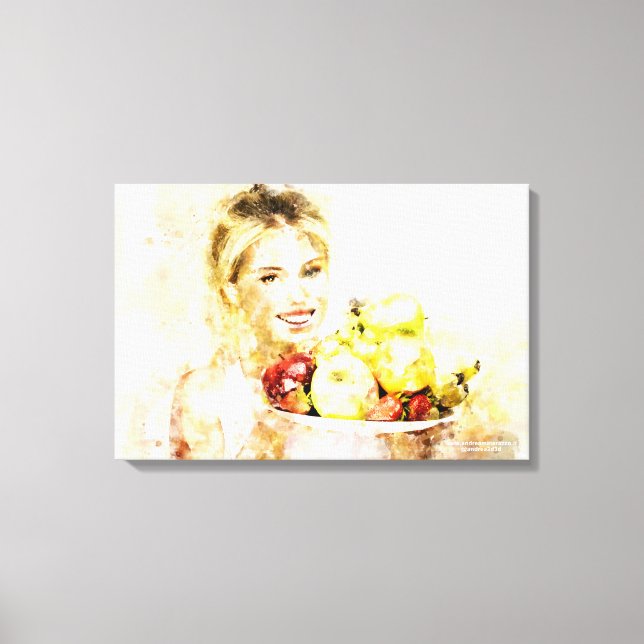 Mädchen mit Früchten Leinwand (Vorderseite)
