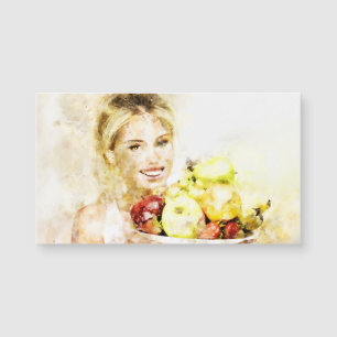Mädchen mit Früchten Magnetkarte