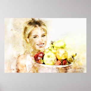 Mädchen mit Früchten Poster