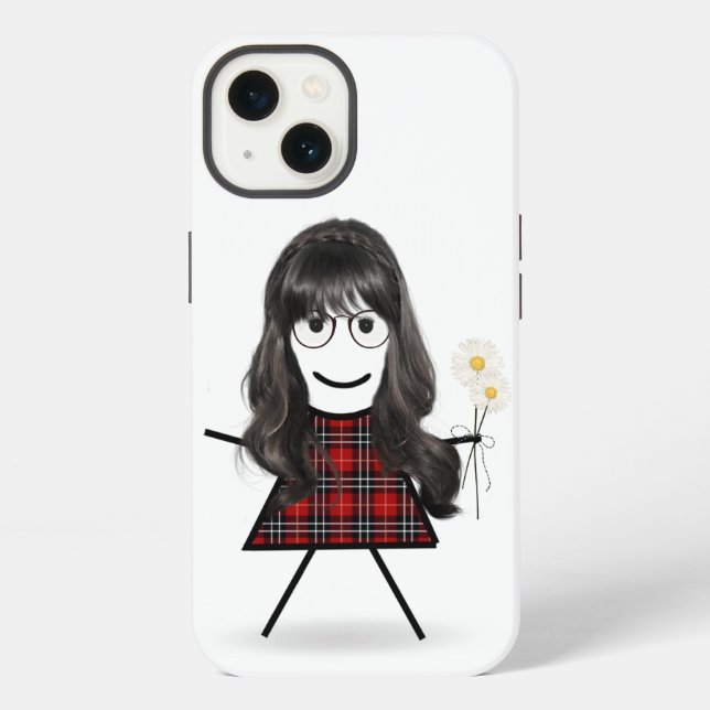 Mädchen mit Gänseblümchen  iPhone Hülle (Rückseite)