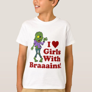 Mädchen mit Gehirn Zombie T-Shirt