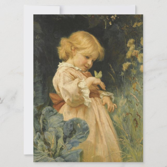 Mädchen mit gelbem Schmetterling (von Frederick Mo Karte (Vorderseite)