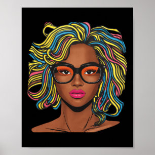 Mädchen mit gelocktem Haar Afroamerikanische Schwa Poster
