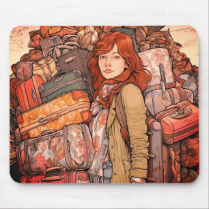 Mädchen mit Gepäck Mousepad