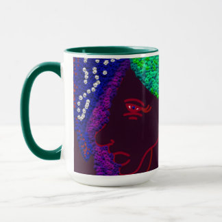 Mädchen mit gepolstertem Haar Tasse
