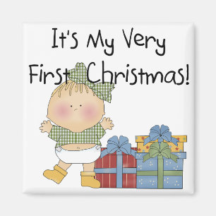 Mädchen mit Geschenken 1. Weihnachtsgeschenke Magnet