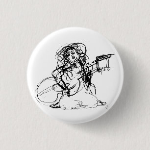 Mädchen mit Gitarre Button