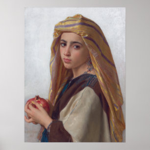 Mädchen mit Granatapfel von Bouguereau Poster