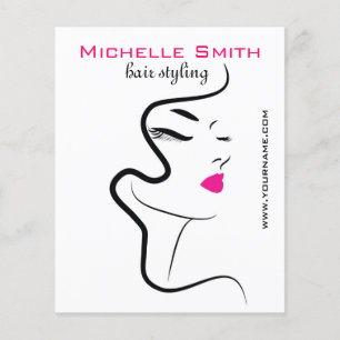 Mädchen mit Haarstyling-Symbol Flyer