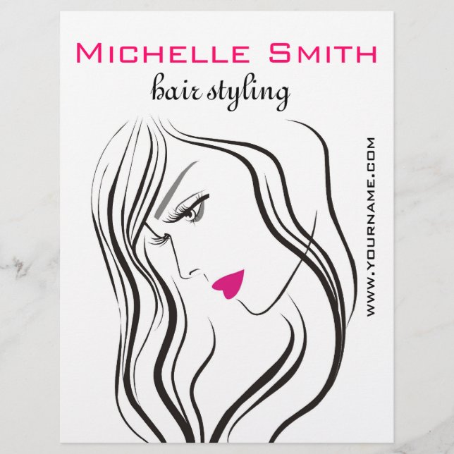 Mädchen mit Haarstyling-Symbol Flyer (Vorne)