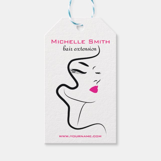 Mädchen mit Haarstyling-Symbol Geschenkanhänger (Vorderseite)