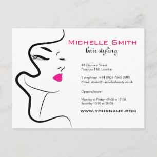 Mädchen mit Haarstyling-Symbol Postkarte