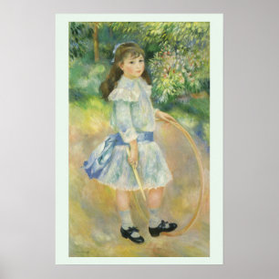 Mädchen mit Hoop von Pierre Renoir, Vintage Kunst Poster