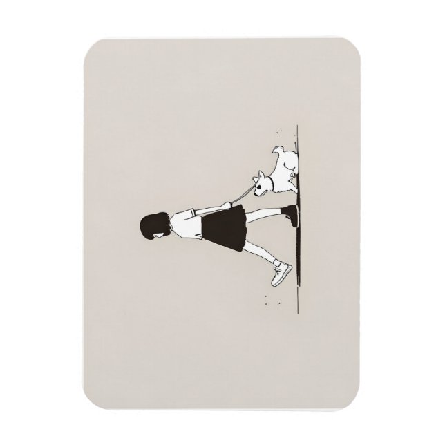 Mädchen mit Hund Magnet (Vertikal)