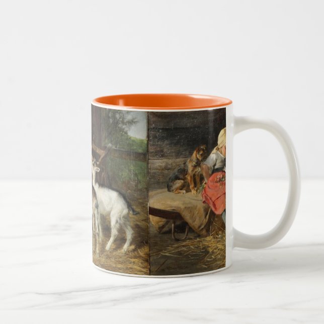 Mädchen mit Hund und Kindern Hermine Biedermann-Ar Zweifarbige Tasse (Rechts)