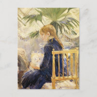 Mädchen mit Hund von Berthe Morisot Postcard