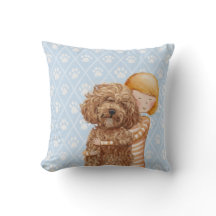 Mädchen mit Hundemalereien/Labradoodle Liebe