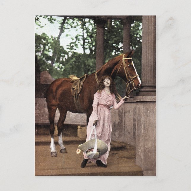 Mädchen mit Hut Postkarte (Vorderseite)