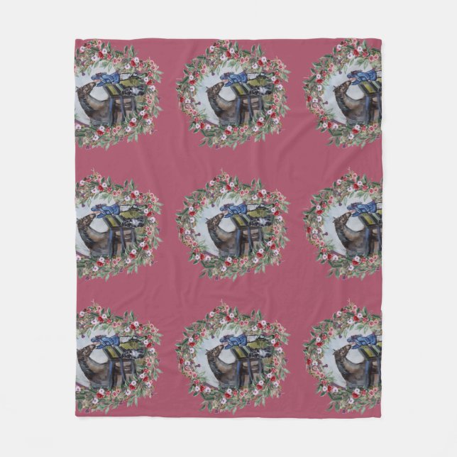 Mädchen mit Jamie-Blumen Geschenkpapier Fleecedecke (Vorderseite)