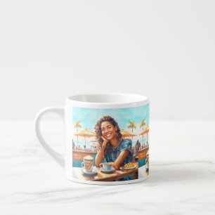 Mädchen mit Kaffeepause Espressotasse