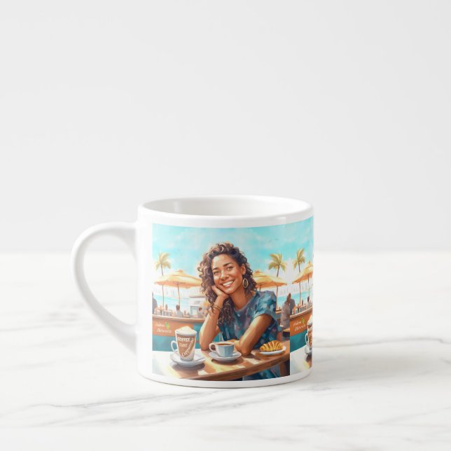 Mädchen mit Kaffeepause Espressotasse (Links)