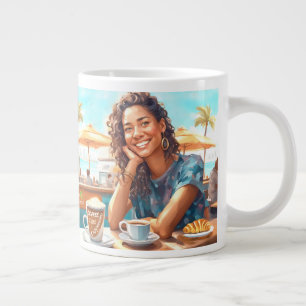 Mädchen mit Kaffeepause Jumbo-Tasse