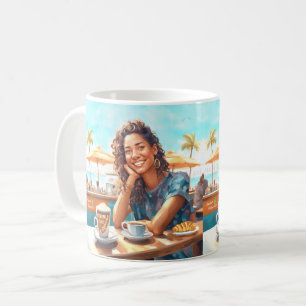 Mädchen mit Kaffeepause Kaffeetasse