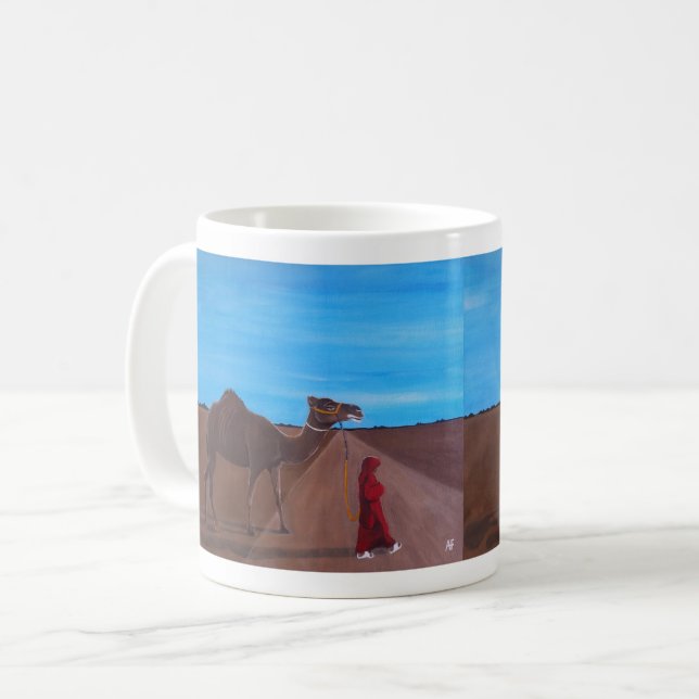 Mädchen mit Kamel Gemälde von Alfred Fox Kaffeetasse (Vorderseite Links)