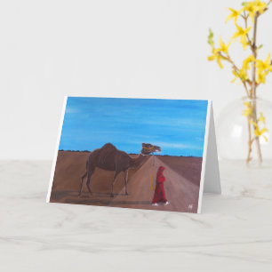 Mädchen mit Kamel Gemälde von Alfred Fox Karte