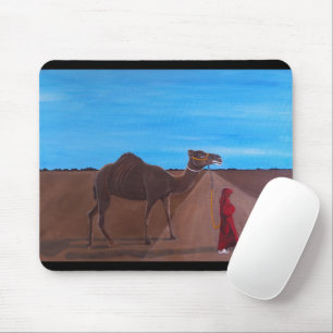 Mädchen mit Kamel Gemälde von Alfred Fox Mousepad